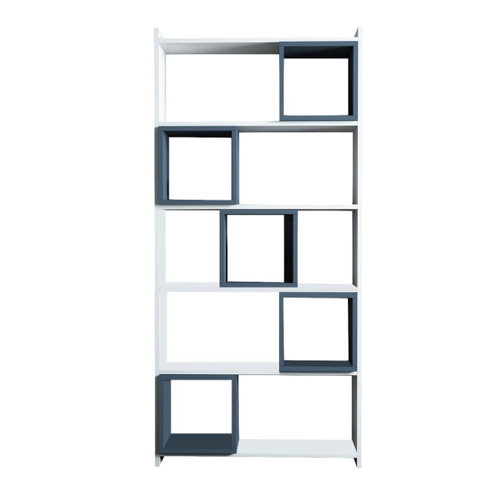 Hanah Home Escritorio de estudio y estantería Blanco y azul Hanah Home Escritorio de estudio y estantería Blanco y azul